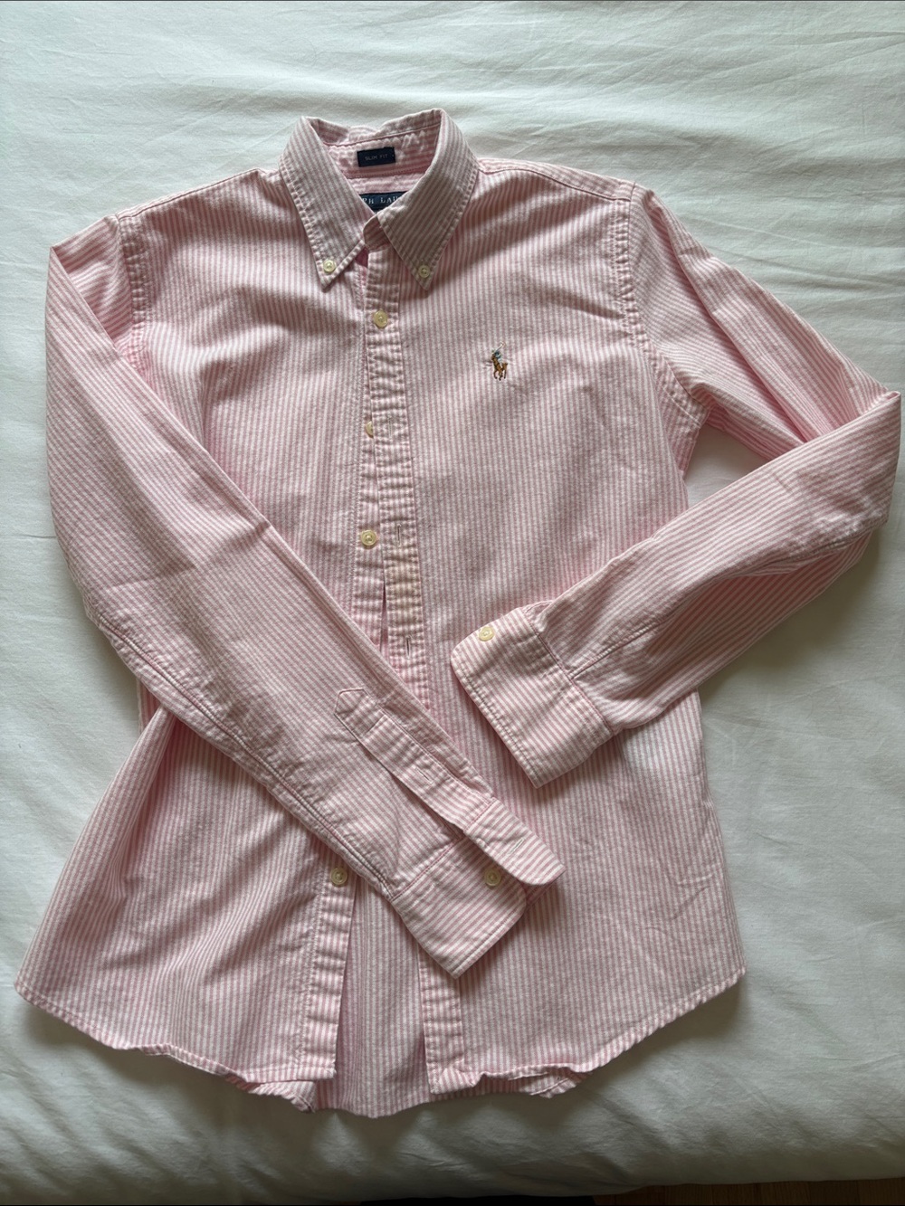 Ralph Lauren Pink & White Striped Button-Down Shirt